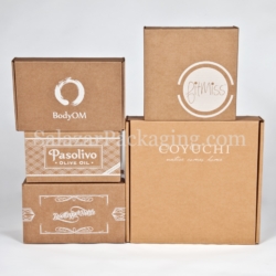 Always Classic White on Kraft, custom print kraft packaging, kraft ecommerce boxes, branded kraft packaging