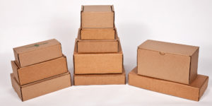 A wide assortment of available die cut corrugated mailer boxes by Salazar Packaging