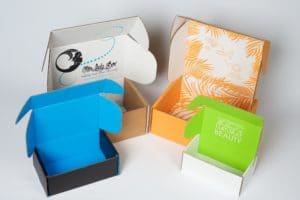 Corrugated boxes printed inside and out, Salazar Packaging, custom packaging, D2C