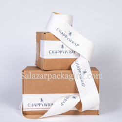 White Custom Printed Tape, branded tape printing, custom tape for dtc packaging