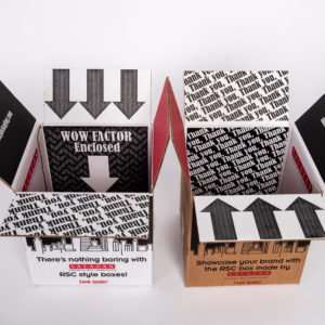RSC boxes with inside and outside print by Salazar Packaging