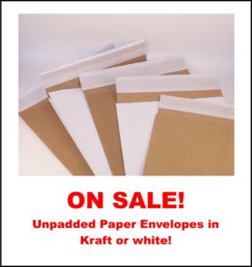 ALL Unpadded Paper Mailer Envelopes on Sale, 10% below list prices at www.GlobeGuardProducts.com until December 31, 2018.