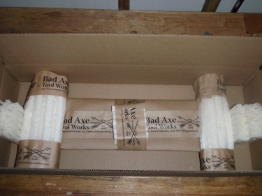 bad-axe-sustainable-packaging-in-corrugated-box Package Inserted Securely in Box