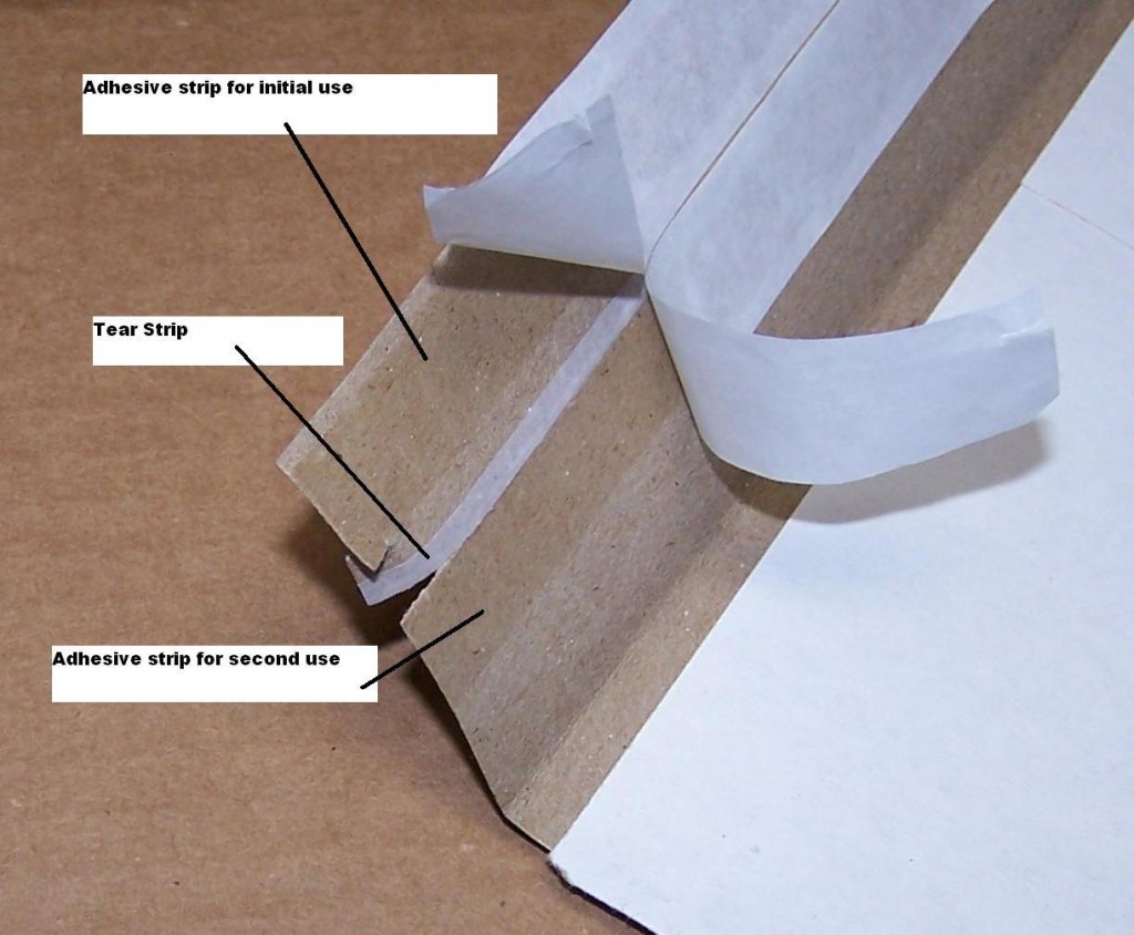 Close up of reusable mailer