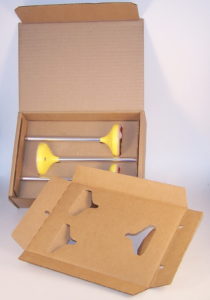 stock mailer with custom die cut insert